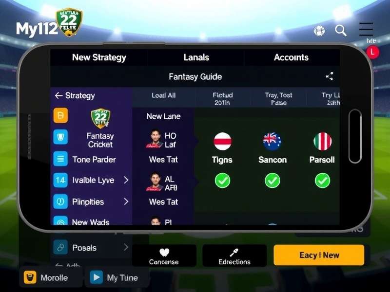 My11T20 Elite Fantasy Cricket Game Interface